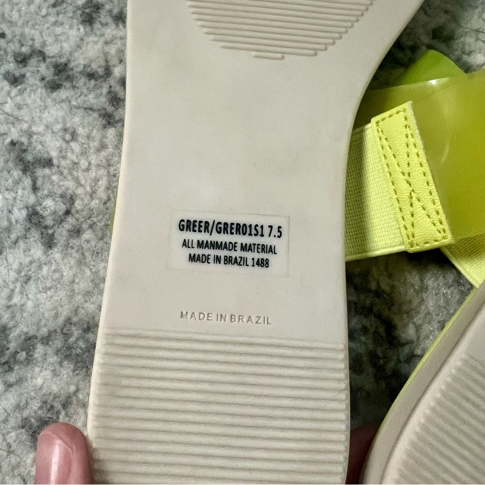 Steve Madden Greer Double Strap Sandals Green Yellow Slides - Picture 11 of 15